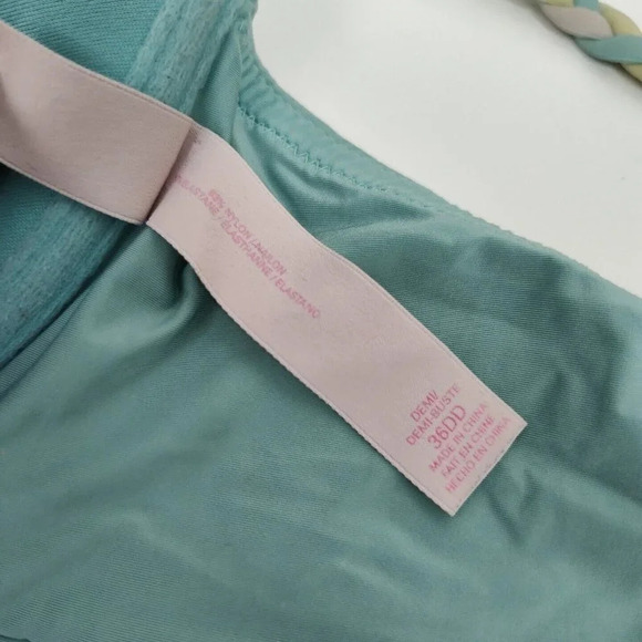 Victorias Secret Demi Bra Blue Women Size 36DD Underwire Lightly Lined Padded - Picture 6 of 8